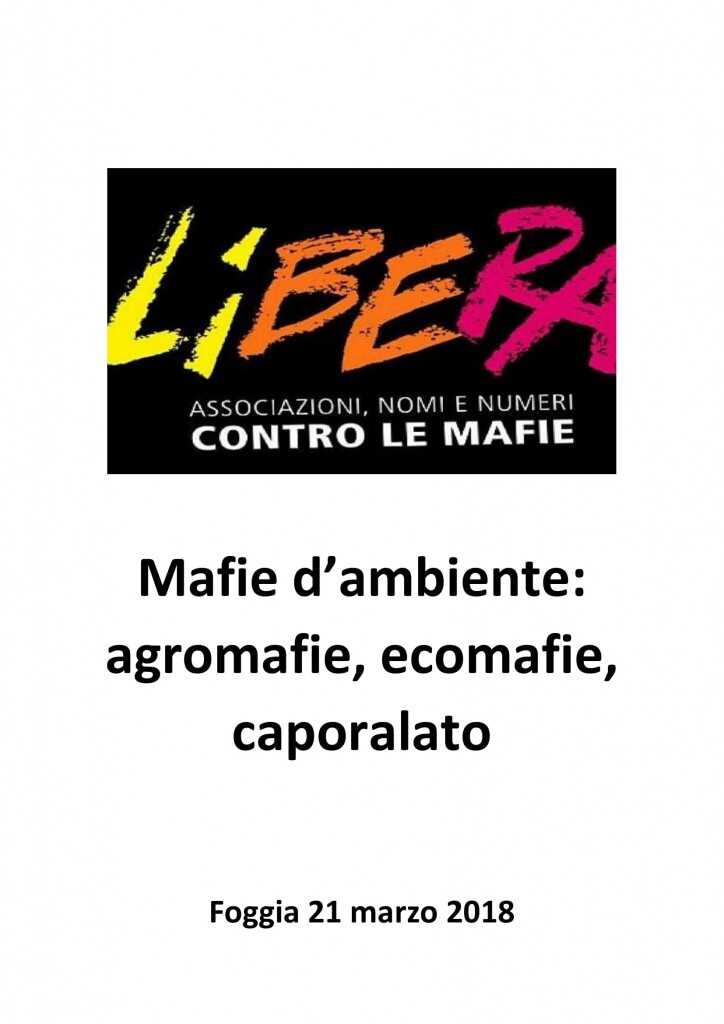 Mafie d’ambiente: agromafie, ecomafie, caporalato