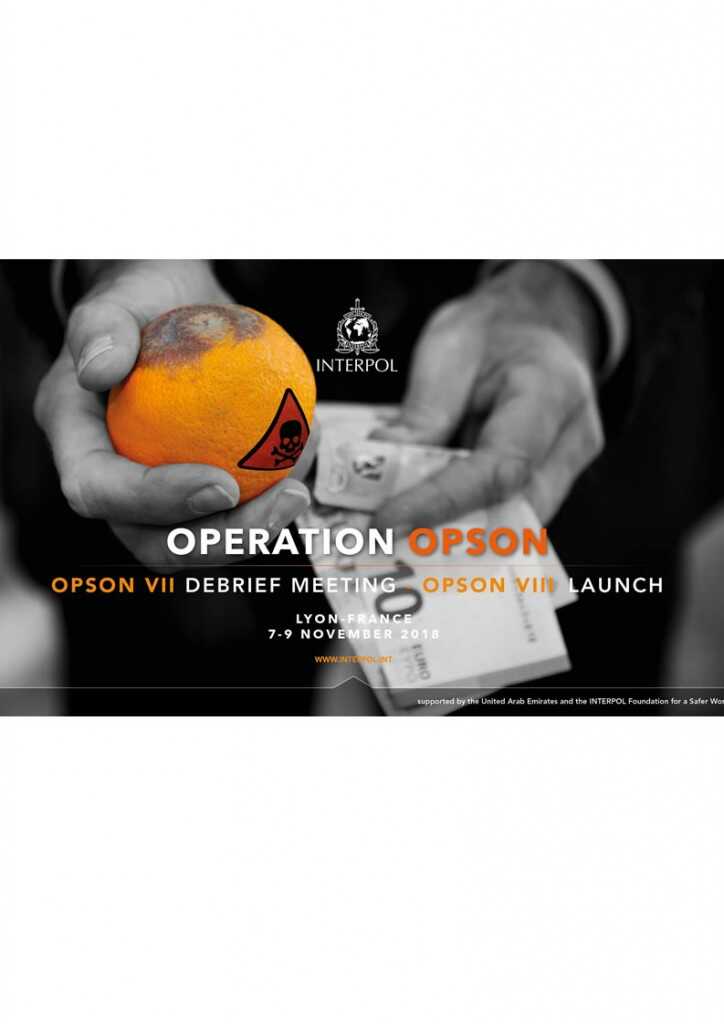 INTERPOL-EUROPOL – Debriefing OPSON VII – Launch OPSON VIII