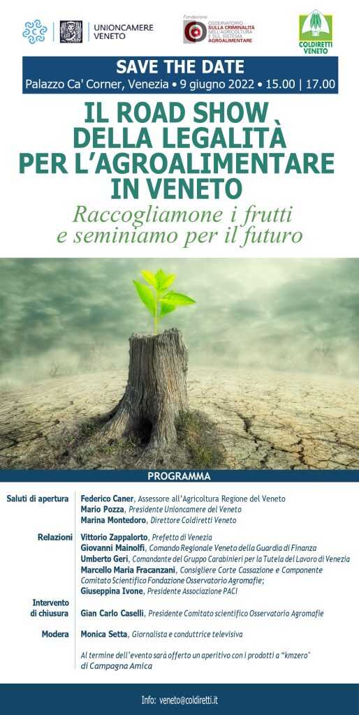Il Road show della legalità per l’agroalimentare in Veneto