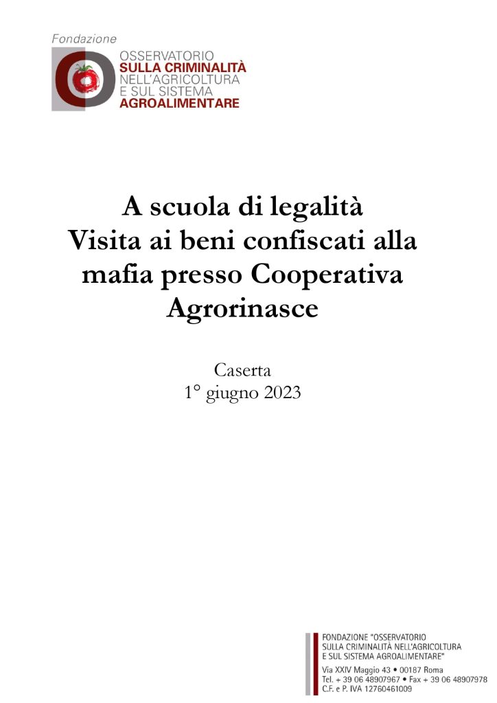 A scuola di legalità. Visita ai beni confiscati alla mafia presso Cooperativa Agrorinasce