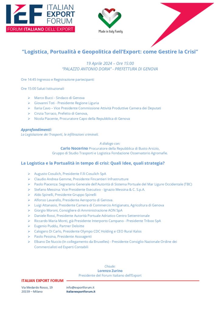Logistica, Portualità e Geopolitica dell’Export: come Gestire la Crisi