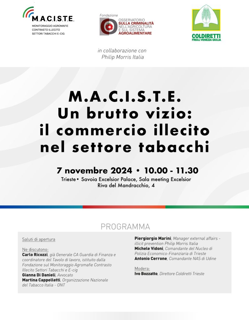 M.A.C.I.S.T.E. Un brutto vizio: il commercio illecito nel settore tabacchi