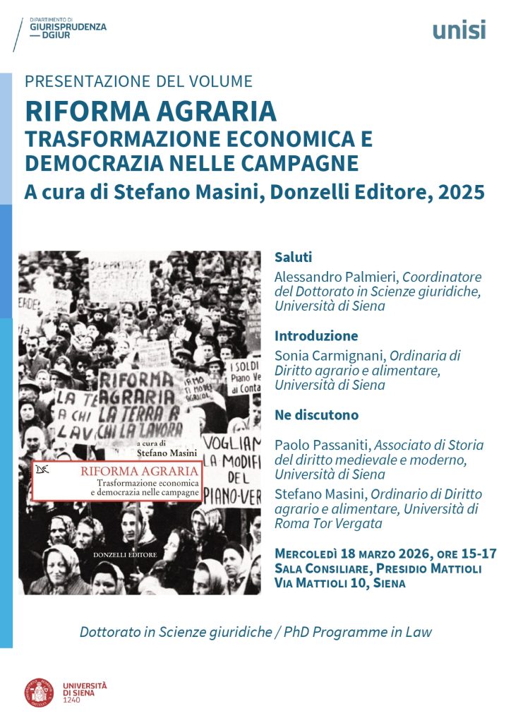 Presentazione del volume Riforma agraria. Trasformazione economica e democrazia nelle campagne,