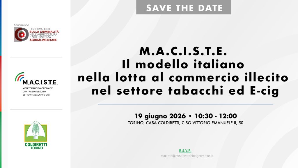 M.A.C.I.S.T.E. Il modello italiano nella lotta al commercio illecito nel settore tabacchi ed E-cig