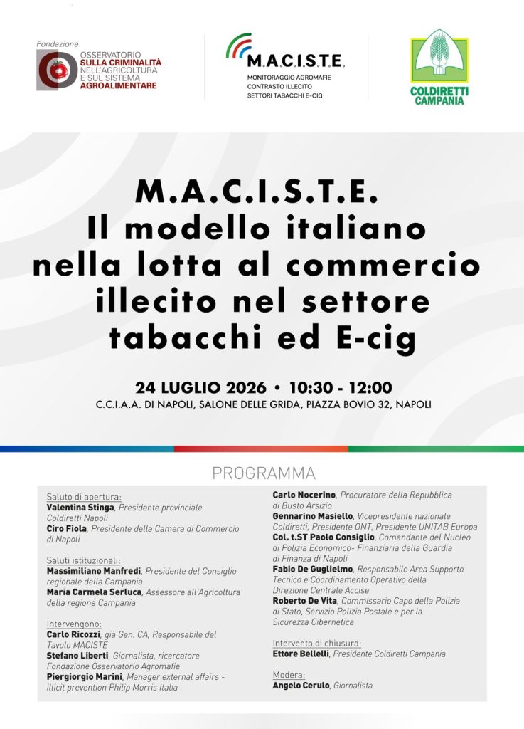 M.A.C.I.S.T.E. Il modello italiano nella lotta al commercio illecito nel settore tabacchi ed E-cig