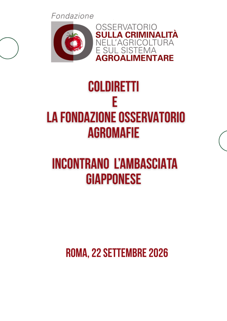 La Fondazione osservatorio agromafie incontra l’Ambasciata Giapponese