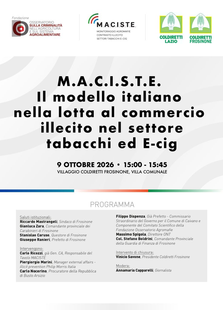 M.A.C.I.S.T.E. Il modello italiano nella lotta al commercio illecito nel settore tabacchi ed E-cig